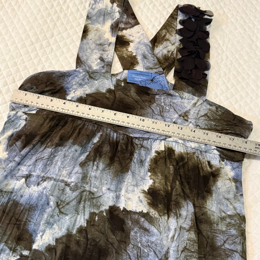 New with tags! Simply Vera Vera Wang Blue and Brown Tie-dye Dress - Picture 12 of 14